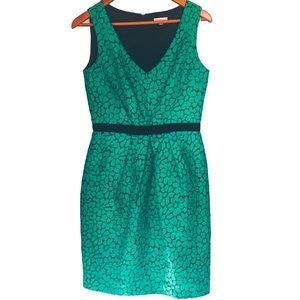 Shoshanna Green/Teal Floral V-Neck Sleeveless Dress (sz 6)
